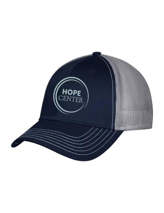 Navy/Grey Mesh Trucker Cap Snap Back w/Hope Center Logo