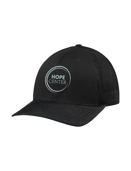 Richardson Adjustable Snapback Original 112 Trucker Cap Black w/Black Mesh w/Hope Center Logo