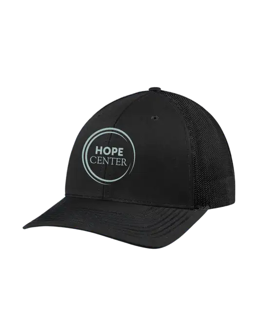 Richardson Adjustable Snapback Original 112 Trucker Cap Black w/Black Mesh w/Hope Center Logo
