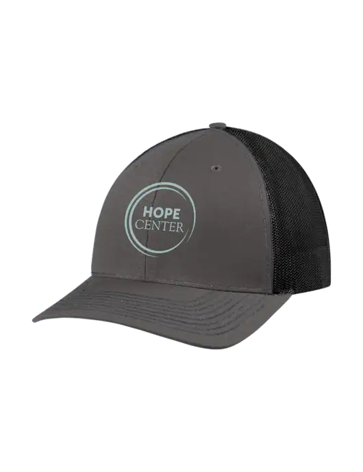 Richardson Adjustable Snapback Original 112 Trucker Cap Dark Grey w/Black Mesh w/Hope Center Logo