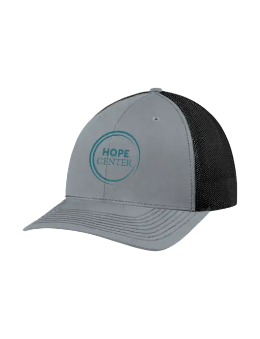 Richardson Adjustable Snapback Original 112 Trucker Cap Heather Grey w/Black Mesh w/Hope Center Logo