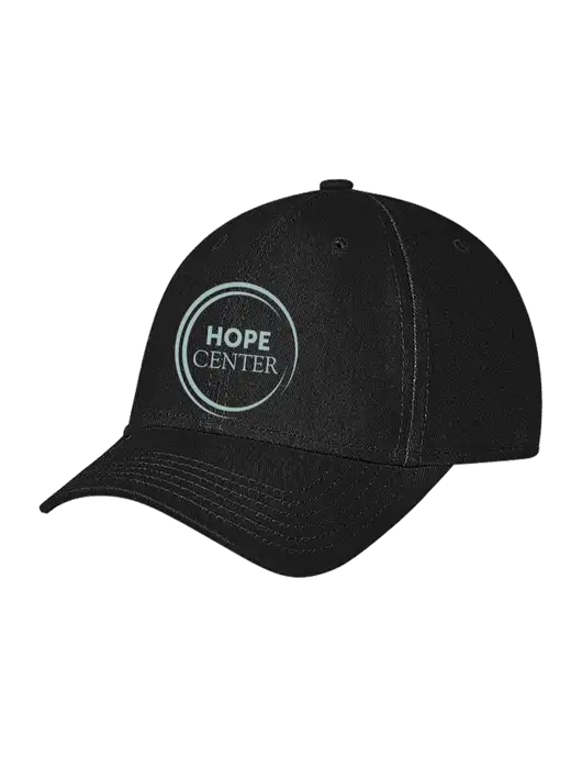 Black Structured Soft Snap Closure Hook & Loop Cap w/Hope Center Logo