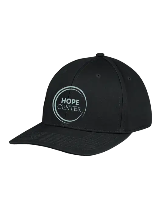 Premium Modern Structured Twill Black Snapback Cap w/Hope Center Logo