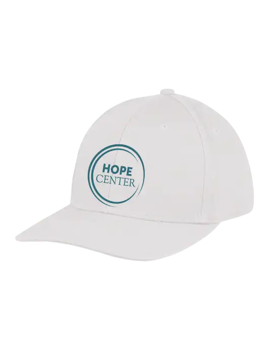 Premium Modern Structured Twill White Snapback Cap w/Hope Center Logo