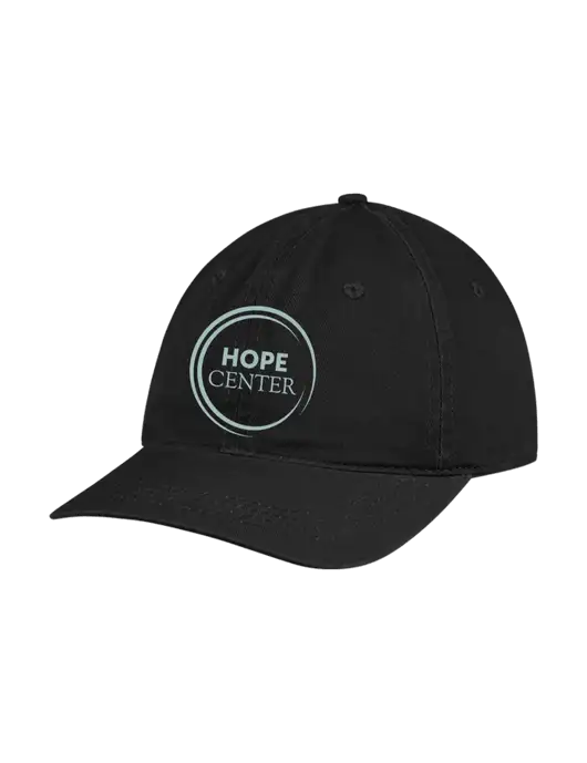 Garment Washed Unstructured Twill Black Cap w/Hope Center Logo