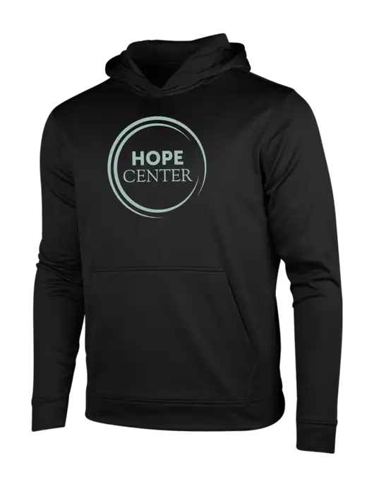 Black Fleece Sport-Wick Hooded Pullover w/Hope Center Logo