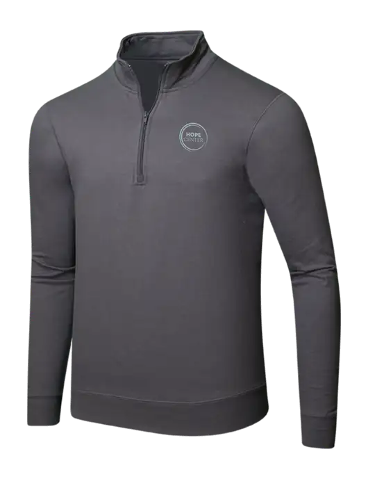 Charcoal 8.5 oz Ring Spun 1/4 Zip Pullover Sweatshirt w/Hope Center Logo