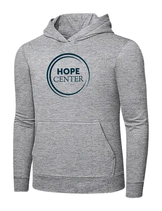 Light Grey Heather 7.8 oz Ring Spun Hooded Sweatshirt w/Hope Center Logo