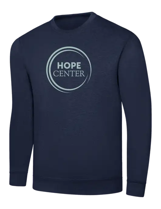 Navy 7.8 oz Ring Spun Crew Sweatshirt w/Hope Center Logo