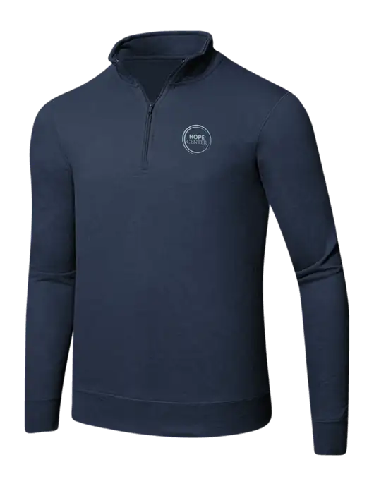 Team Navy 8.5 oz Ring Spun 1/4 Zip Pullover Sweatshirt w/Hope Center Logo