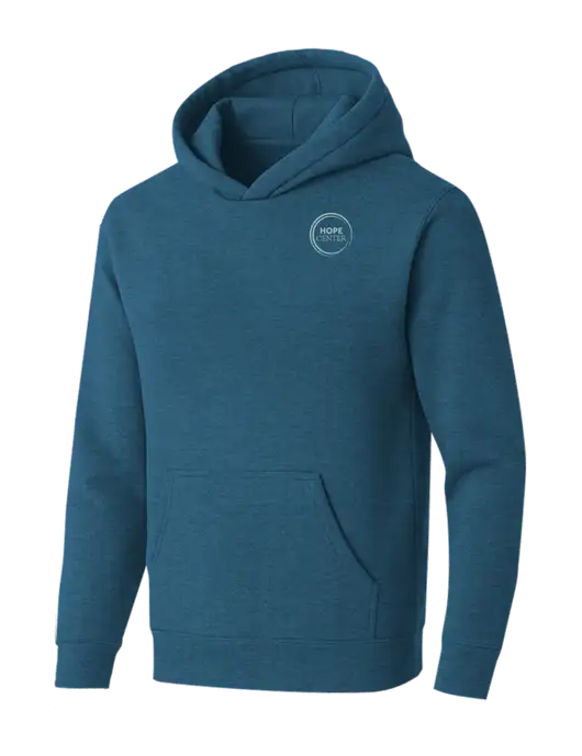 BELLA+CANVAS Heather Deep Teal Sponge Fleece Pullover Hoodie w/Hope Center Logo