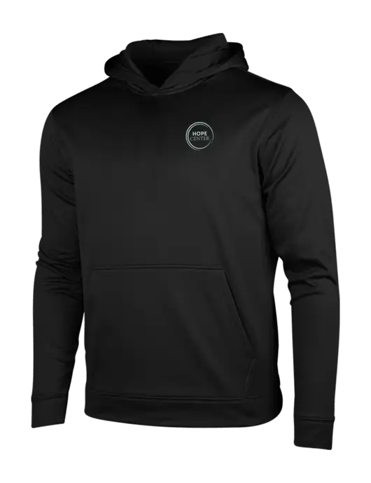 Black Fleece Sport-Wick Hooded Pullover w/Hope Center Logo