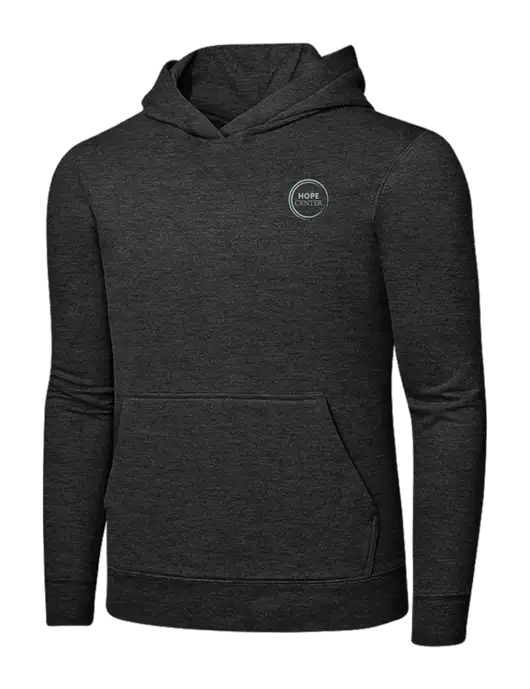 Dark Heather Grey 7.8 oz Ring Spun Hooded Sweatshirt w/Hope Center Logo