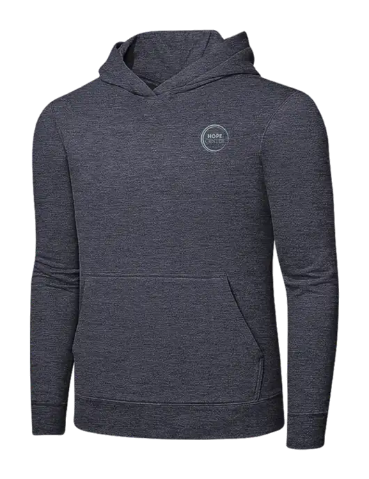 Heather Navy 7.8 oz Ring Spun Hooded Sweatshirt w/Hope Center Logo