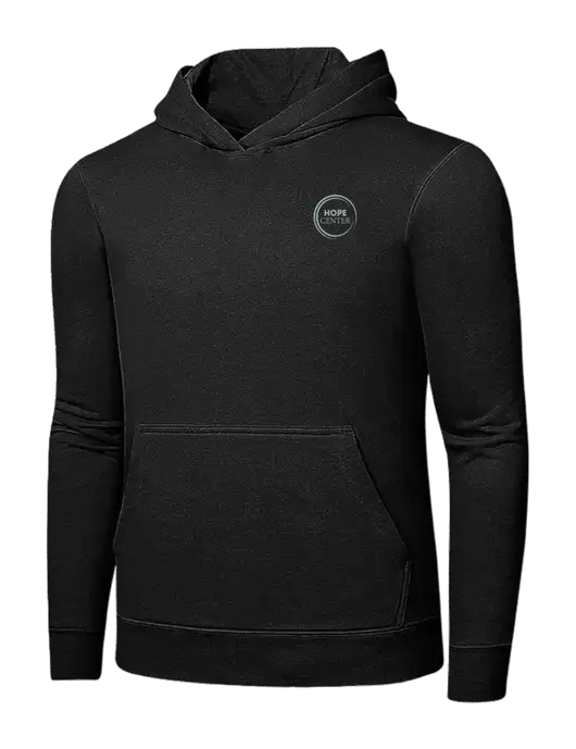 Jet Black 7.8 oz Ring Spun Hooded Sweatshirt w/Hope Center Logo