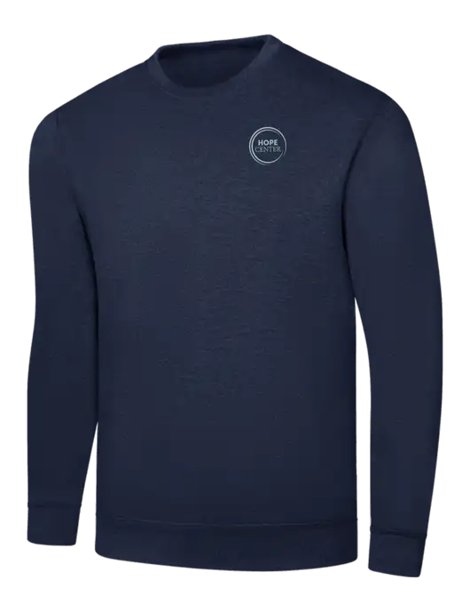 Navy 7.8 oz Ring Spun Crew Sweatshirt w/Hope Center Logo