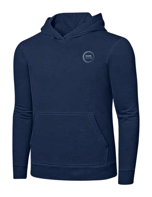 Navy 7.8 oz Ring Spun Hooded Sweatshirt w/Hope Center Logo