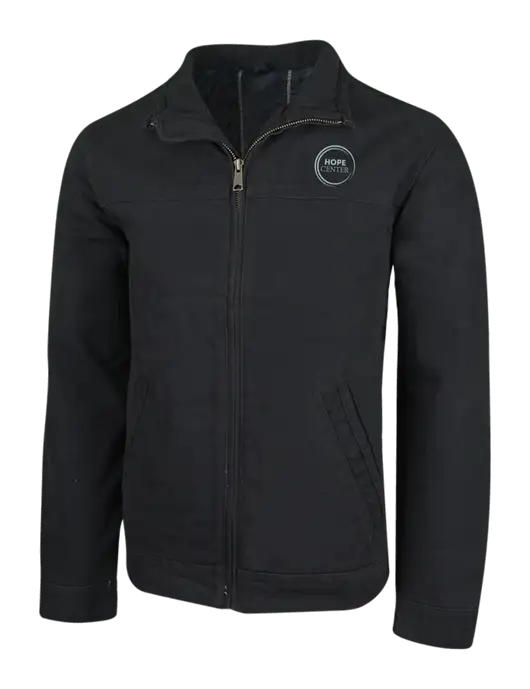 Cornerstone Black Washed Duck Cloth Flannel Lined Work Jacket w/Hope Center Logo