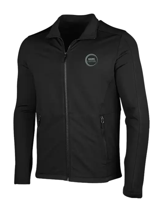 Deep Black Grid Fleece Jacket w/Hope Center Logo