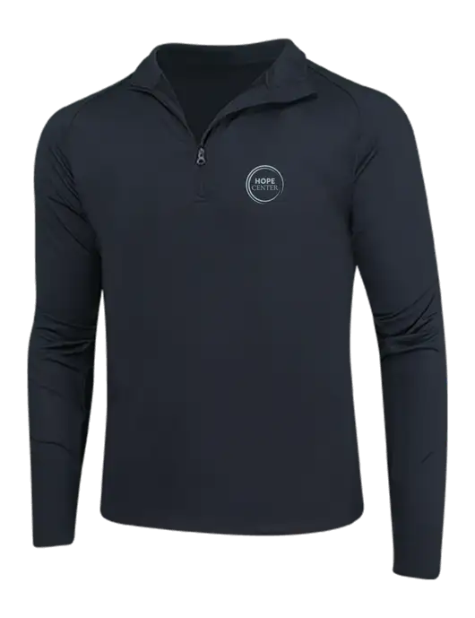 Black Sport Wick Stretch 1/4 Zip Pullover w/Hope Center Logo