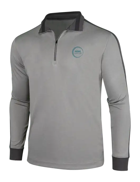 NIKE Athletic Grey/Heather Dark Grey Dry-Fit 1/2 Zip Cover-Up w/Hope Center Logo