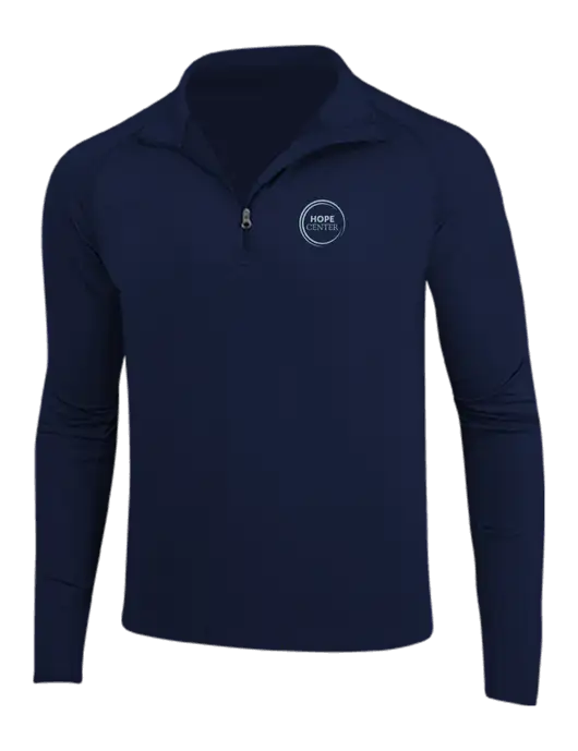 Navy Sport Wick Stretch 1/4 Zip Pullover w/Hope Center Logo