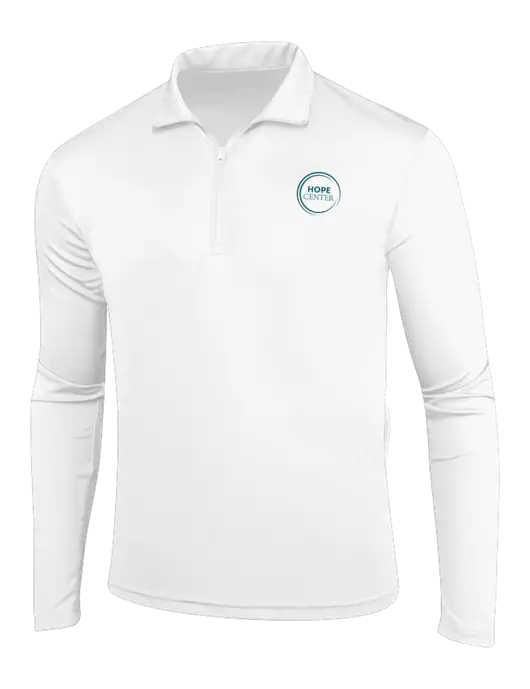 White PosiCharge Competitor 1/4 Zip Pullover w/Hope Center Logo