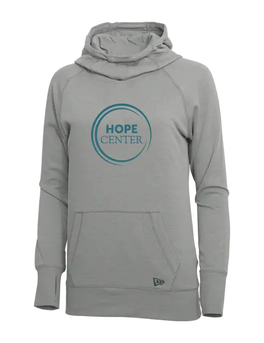 New Era Shadow Grey Heather Womens Tri-Blend Fleece Pullover Hoodie w/Hope Center Logo
