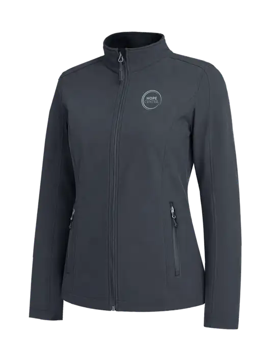 Charcoal Grey Womens Core Soft Shell Jacket w/Hope Center Logo