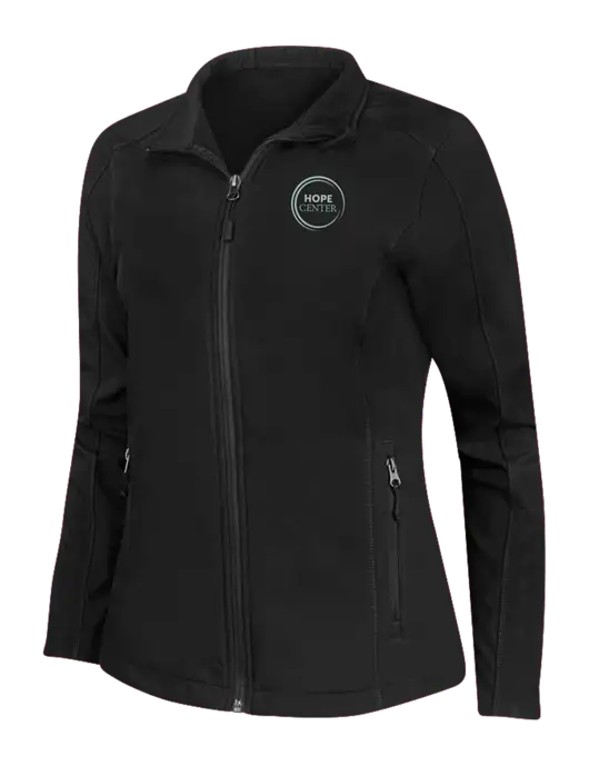 Black Womens Core Soft Shell Jacket w/Hope Center Logo