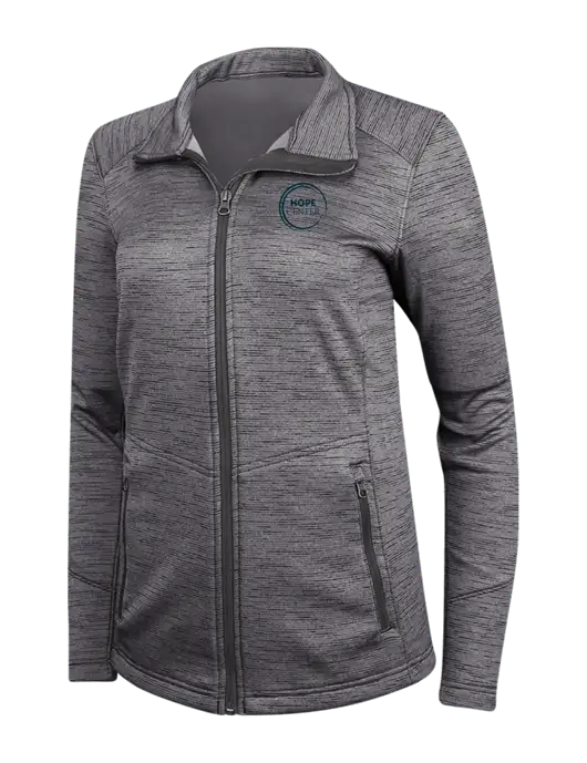 Womens Dark Grey Digi Stripe Fleece Jacket w/Hope Center Logo
