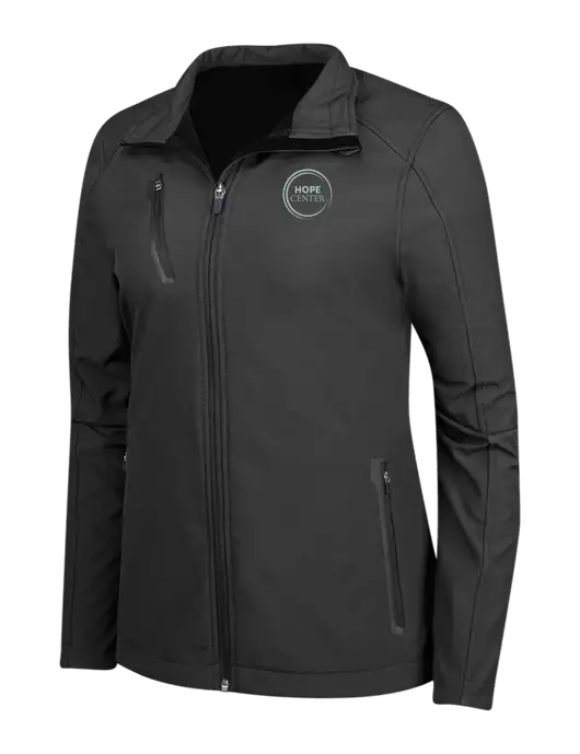 Black Womens Welded Softshell Jacket w/Hope Center Logo