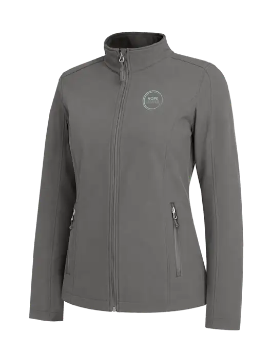 Medium Grey Womens Core Soft Shell Jacket w/Hope Center Logo