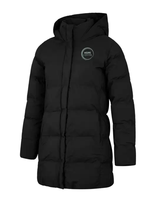 Mercer+Mettle Womens Deep Black Puffy Parka  w/Hope Center Logo