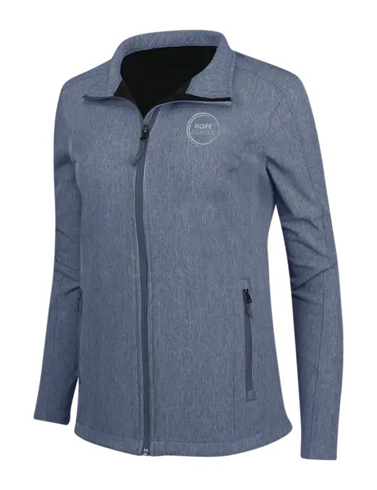 Navy Heather Womens Core Soft Shell Jacket w/Hope Center Logo
