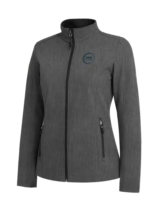 Medium Grey Heather Womens Core Soft Shell Jacket w/Hope Center Logo