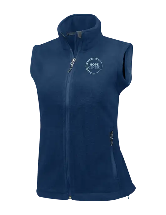 Navy Womens Fleece Vest w/Hope Center Logo