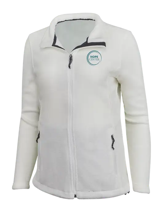 Womens White Fleece Jacket w/Hope Center Logo