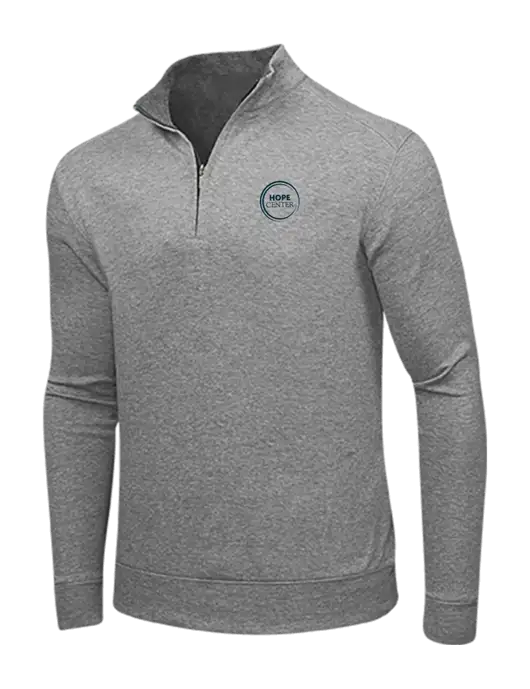 Medium Heather Grey/Charcoal Heather Interlock 1/4 Zip w/Hope Center Logo