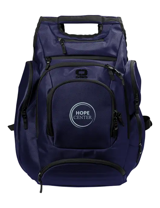OGIO Navy Metro Ballistic Laptop Backpack w/Hope Center Logo